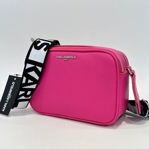 Karl Lagerfeld Paris Maybelle Camera Crossbody Bag in Pink